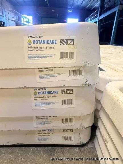 5 - BOTANICARE 4'X8' WHITE MOBILE RACK TRAY - 5 X MONEY