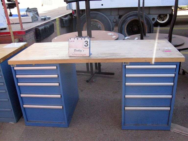 LISTA INDUSTRIAL WORKBENCH W/ BUTCHER BLOCK TOP