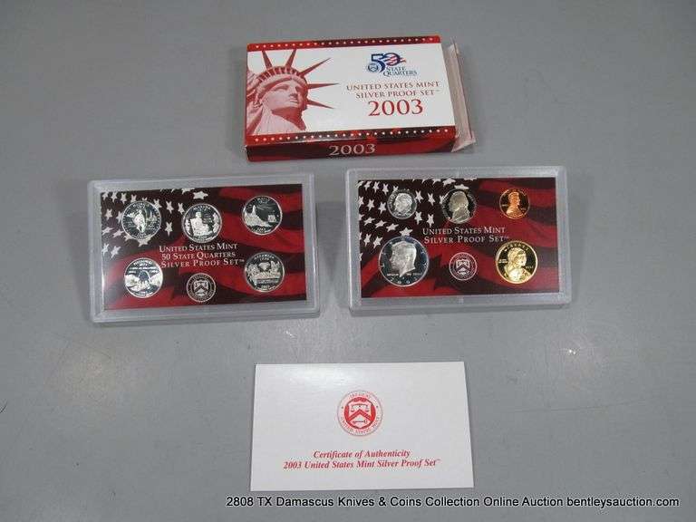2003 U.S. MINT PROOF COIN SET, 10 COINS TOTAL, SAN FRANCISCO MINT ...