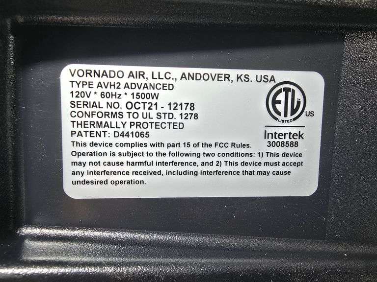 VORNADO SPACE HEATER, D441065