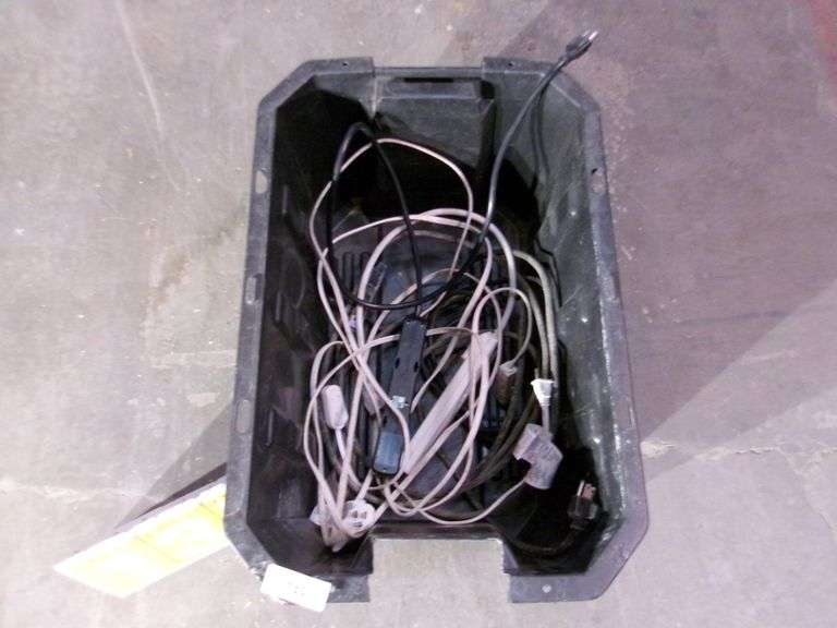 BLACK TOTE W/ MISC. ITEMS