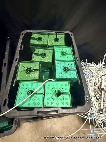 WATER LINES, IRRIGATION TOP CAPS IN TOTES, QTY 3