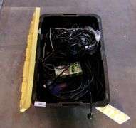 BLACK TOTE W/ MISC. ELECTRICAL CORDS