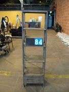 DARK WOOD GRAIN FINISH MULTI-TIERED LADDER BOOKSHELF