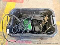 BLACK TOTE W/ MISC. POWER CABLES