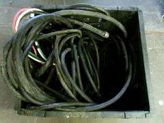 SMALL BLACK TUB: COPPER WIRE - CONTENTS ONLY - NET WEIGHT 211 LBS