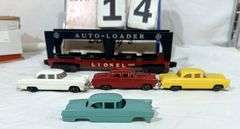 LIONEL 6414 EVANS AUTO LOADER TRAIN CAR W/ 4-AUTOMOBILES, O-GUAGE