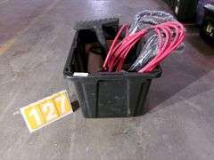 BLACK TOTE W/ MISC. ITEMS