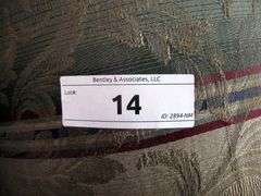 GOLD & GREEN FABRIC LOVE SEAT