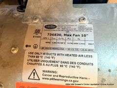 CAN-FAN 736830 10IN. INLINE MAX FAN