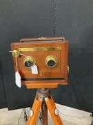 SCOVILL 622 STEREO CAMERA W/ WOODEN TRIPOD 1885