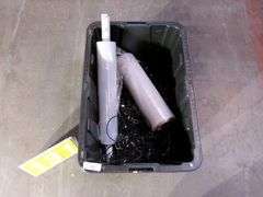 BLACK TOTE W/ MISC. ITEMS