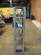 DARK WOOD GRAIN FINISH MULTI-TIERED LADDER BOOKSHELF