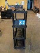 BLACK PLASTIC STORAGE SHELVING UNIT