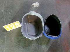 ROLLING BUCKET, PLASTIC UTILITY BUCKET, QTY 2