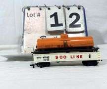 BACHMANN HO-SCALE ORANGE SHELL 1 HATCH TANKER CAR W/ HO-SCALE, MODEL TRAIN GONDOLA CAR, 500 LINE RAI