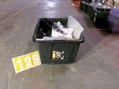 BLACK TOTE W/ MISC. ITEMS