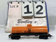 BACHMANN HO-SCALE ORANGE SHELL 1 HATCH TANKER CAR W/ HO-SCALE, MODEL TRAIN GONDOLA CAR, 500 LINE RAI