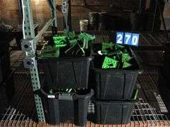 BLACK TOTES W/ TOP FEED IRRIGATION CAPS, QTY 4