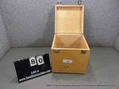 CUSTOM WOOD EQUIPMENT STORAGE CASE, 10" X 10" X 10"