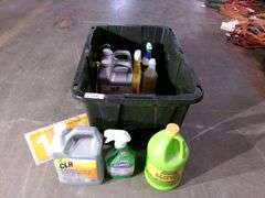 BLACK TOTE W/ MISC. ITEMS