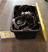 BLACK TOTE W/ MISC. ELECTRICAL CORDS