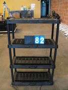 BLACK PLASTIC STORAGE SHELVING UNIT