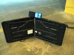 BLACK PLASTIC FOLDING TABLE