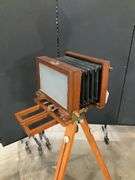 SCOVILL 622 STEREO CAMERA W/ WOODEN TRIPOD 1885