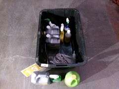 BLACK TOTE W/ MISC. ITEMS