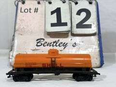BACHMANN HO-SCALE ORANGE SHELL 1 HATCH TANKER CAR W/ HO-SCALE, MODEL TRAIN GONDOLA CAR, 500 LINE RAI