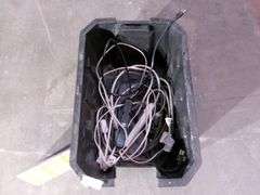 BLACK TOTE W/ MISC. ITEMS