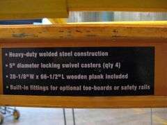 FRANKLIN HEAVY DUTY SCAFFOLD, 28-1/8W X 66-1/2L