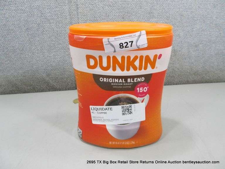 DUNKIN ORIGINAL BLEND MEDIUM ROAST COFFEE - 45 OZ CAN - Bentley ...