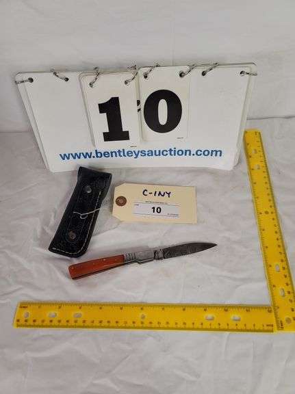 FOLDING KNIFE W/ SHEATH, 7-3/4" OVERALL LENGTH