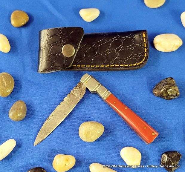 FOLDING KNIFE W/ SHEATH, 7-3/4" OVERALL LENGTH