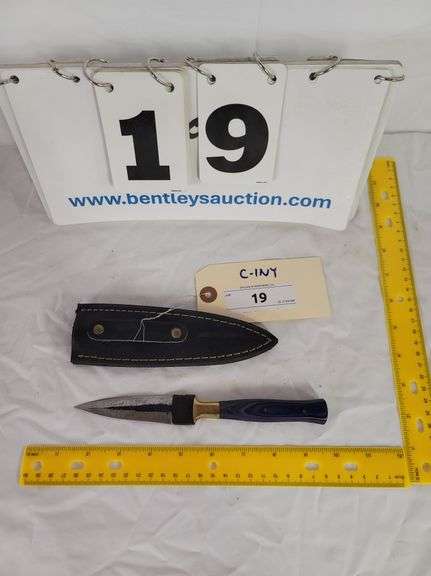 DOUBLE EDGED KNIFE W/ SHEATH, 8-3/8" OVERALL LENGTH