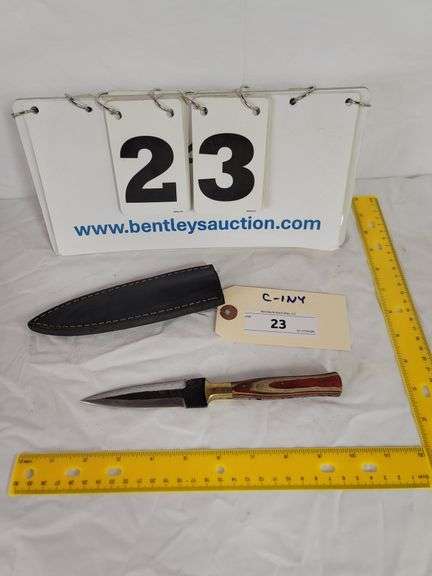 DOUBLE EDGED KNIFE W/ SHEATH, 8-1/2" OVERALL LENGTH