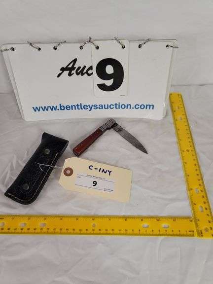 FOLDING KNIFE W/ SHEATH, 7-3/4" OVERALL LENGTH