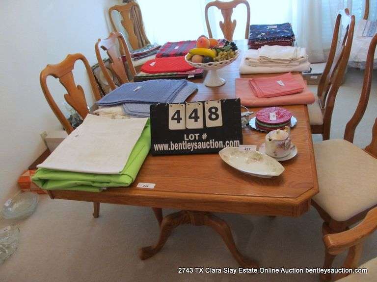 KELLER FURNITURE GOLDEN OAK TWIN PEDISTAL DINING TABLE W/ 3 LEAVES