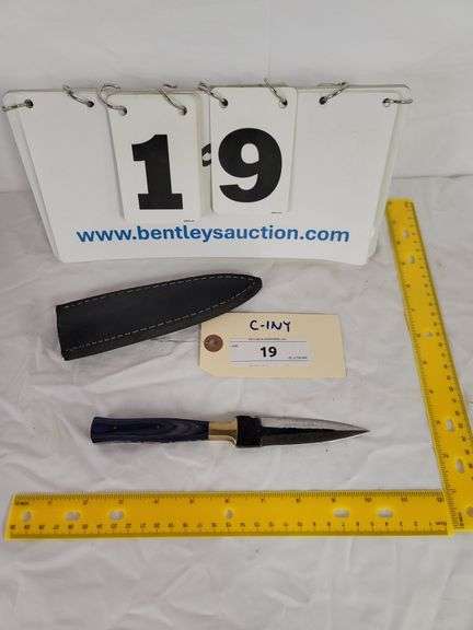 DOUBLE EDGED KNIFE W/ SHEATH, 8-3/8" OVERALL LENGTH