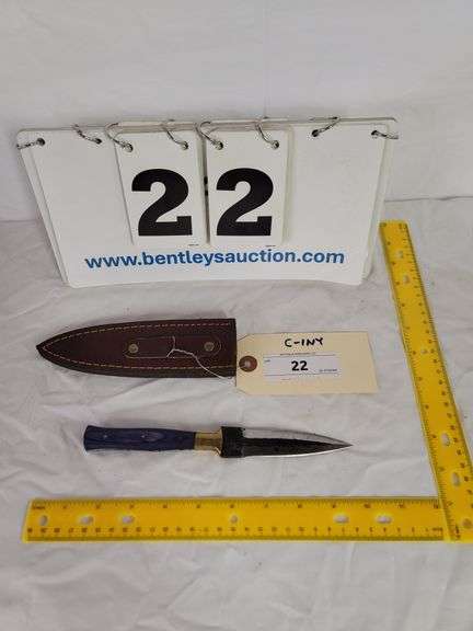DOUBLE EDGED KNIFE W/ SHEATH, 8-1/2" OVERALL LENGTH