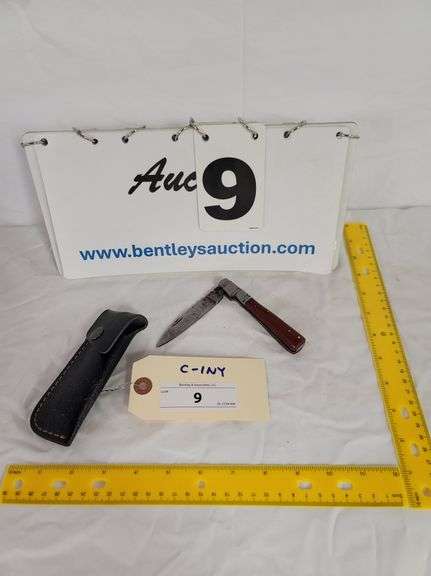 FOLDING KNIFE W/ SHEATH, 7-3/4" OVERALL LENGTH