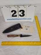 DOUBLE EDGED KNIFE W/ SHEATH, 8-1/2" OVERALL LENGTH