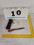 FOLDING KNIFE W/ SHEATH, 7-3/4" OVERALL LENGTH