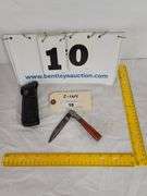 FOLDING KNIFE W/ SHEATH, 7-3/4" OVERALL LENGTH