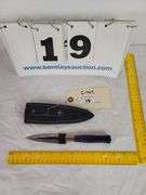 DOUBLE EDGED KNIFE W/ SHEATH, 8-3/8" OVERALL LENGTH