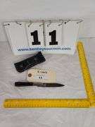 FOLDING KNIFE W/ SHEATH, 7-3/4" OVERALL LENGTH