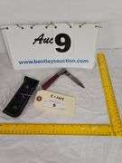 FOLDING KNIFE W/ SHEATH, 7-3/4" OVERALL LENGTH