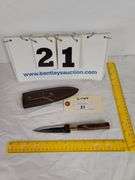 DOUBLE EDGED KNIFE W/ SHEATH, 8-1/2" OVERALL LENGTH
